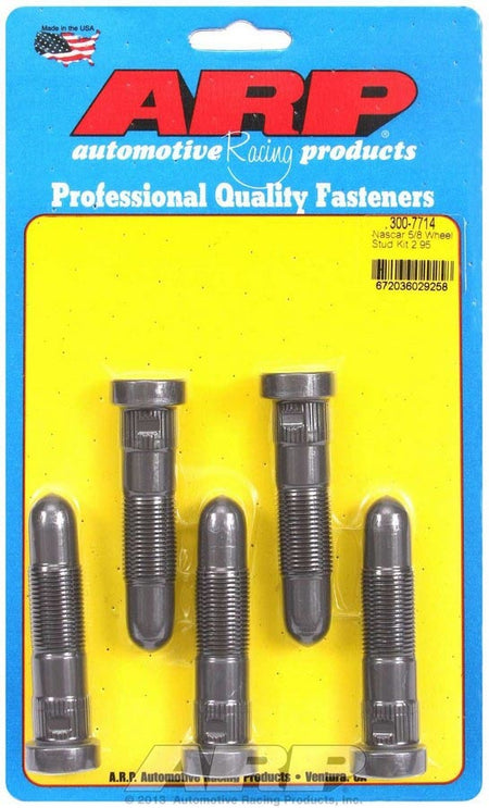 ARP NASCAR Speed Wheel Stud Kit - 5/8-18 in Thread - 2.95 in Long - 0.660 in Knurl - Chromoly - Black Oxide (Set of 5)