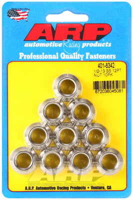 ARP 1/2-13 in Thread 9/16 in 12 Point Head Stainless Nut (10 Pack)
