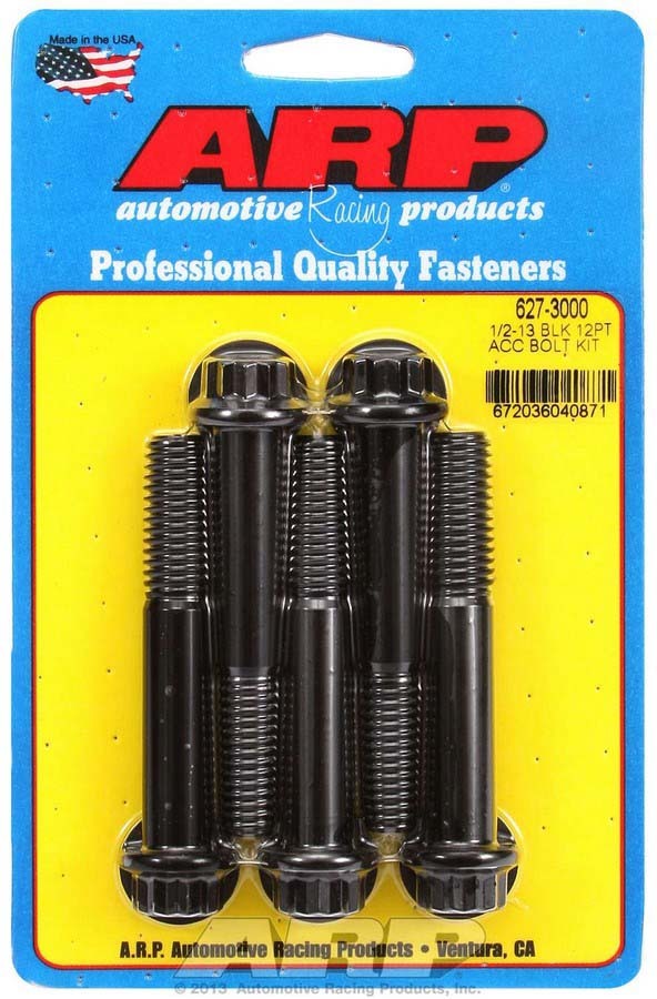 ARP 1/2-13 in Thread Chromoly Bolt - 3 in Long - Black Oxide - (Set of 5)