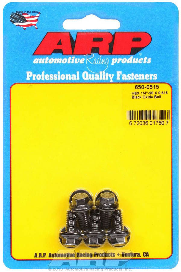 ARP 1/4-20 in Thread Chromoly Bolt - 0.515 in Long - Black Oxide - (Set of 5)