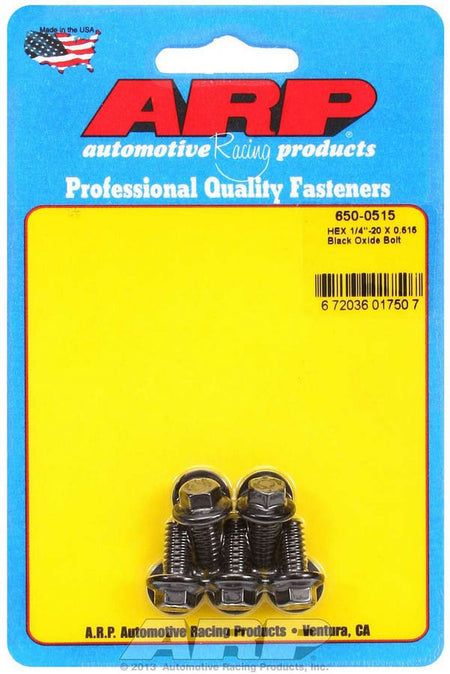 ARP 1/4-20 in Thread Chromoly Bolt - 0.515 in Long - Black Oxide - (Set of 5)