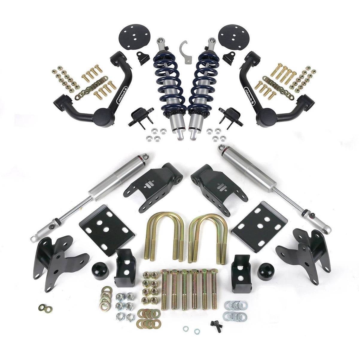 RideTech Lowering Kit - 3 in Front / 5.5 in Front - Brackets / Struts / Shocks - Ford Fullsize Truck 2015-23