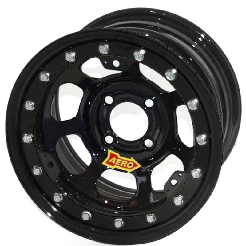 Aero 33 Series Lightweight Beadlock Wheel - 13 x 7 in - 2.000 in Backspace - 4 x 4.50 in Bolt Pattern - Black