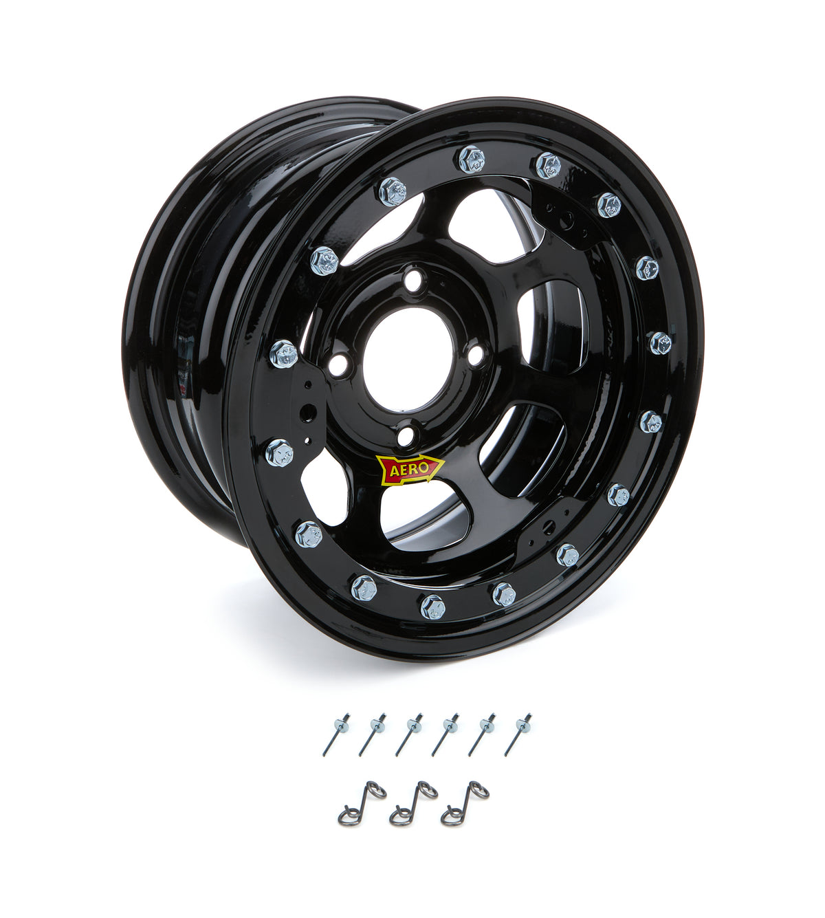 Aero 33 Series Beadlock Wheel - 13 x 7 in - 3.000 in Backspace - 4 x 4.50 in Bolt Pattern - Black