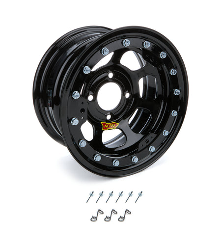 Aero 33 Series Beadlock Wheel - 13 x 7 in - 3.000 in Backspace - 4 x 4.50 in Bolt Pattern - Black