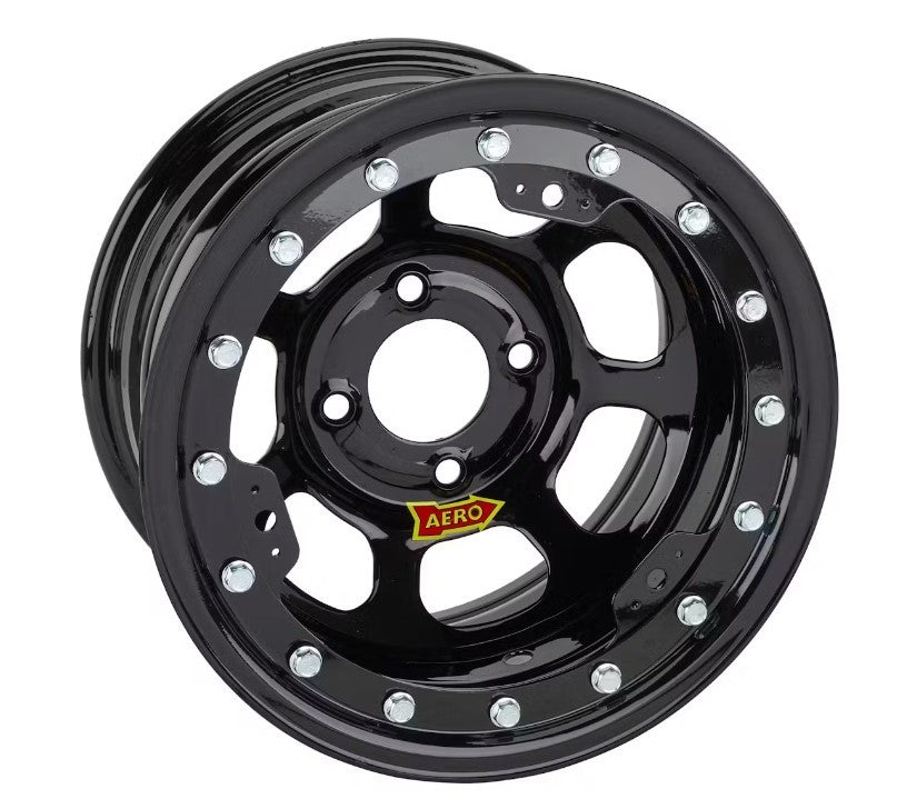 Aero 33 Series Lightweight Beadlock Wheel - 13 x 8 in - 2.000 in Backspace - 4 x 4.50 in Bolt Pattern - Black