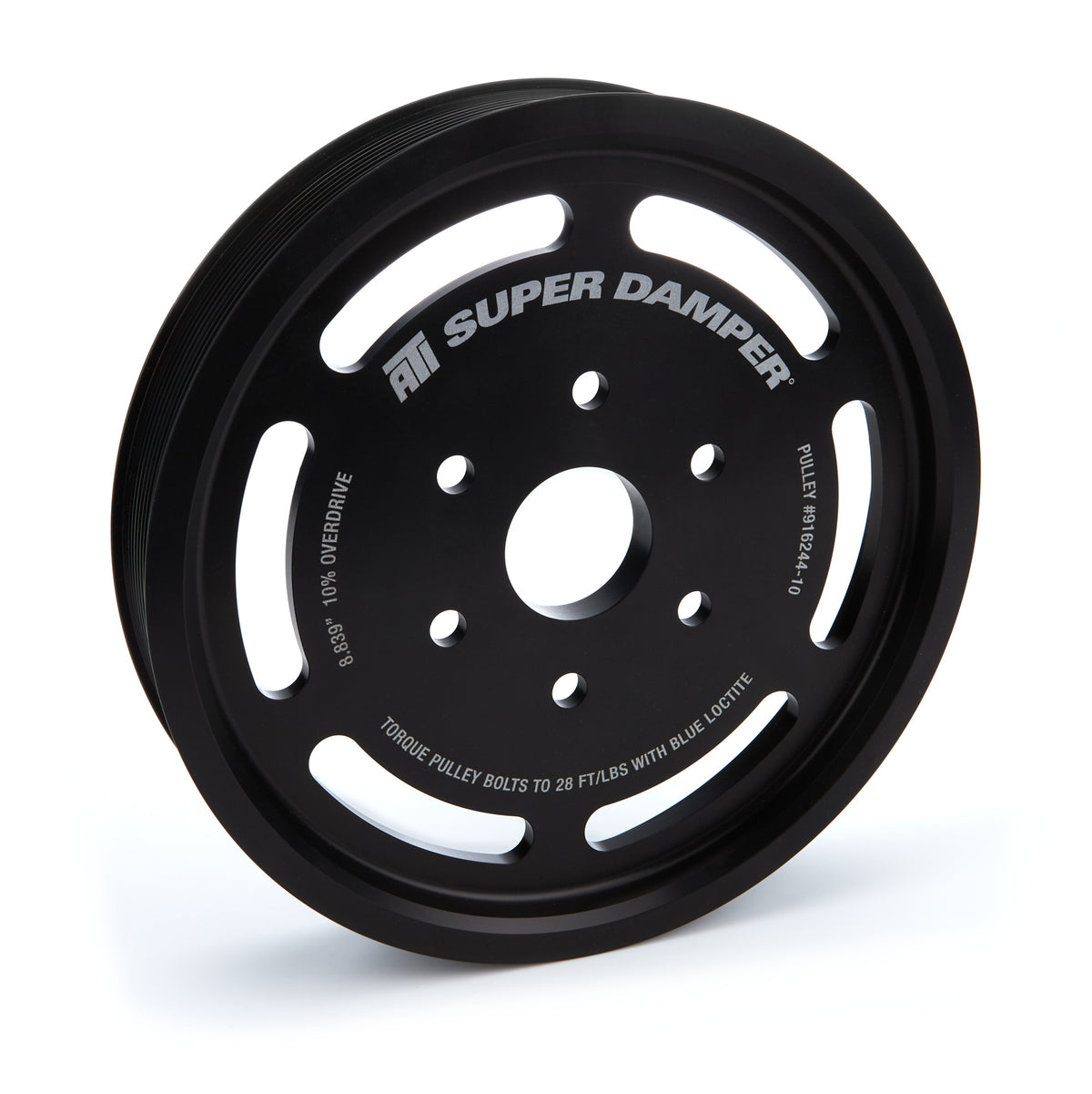 ATI Supercharger Drive Serpentine Crankshaft Pulley - 11-Rib - 8.88 in Diameter - Black - GM GenV LT-Series