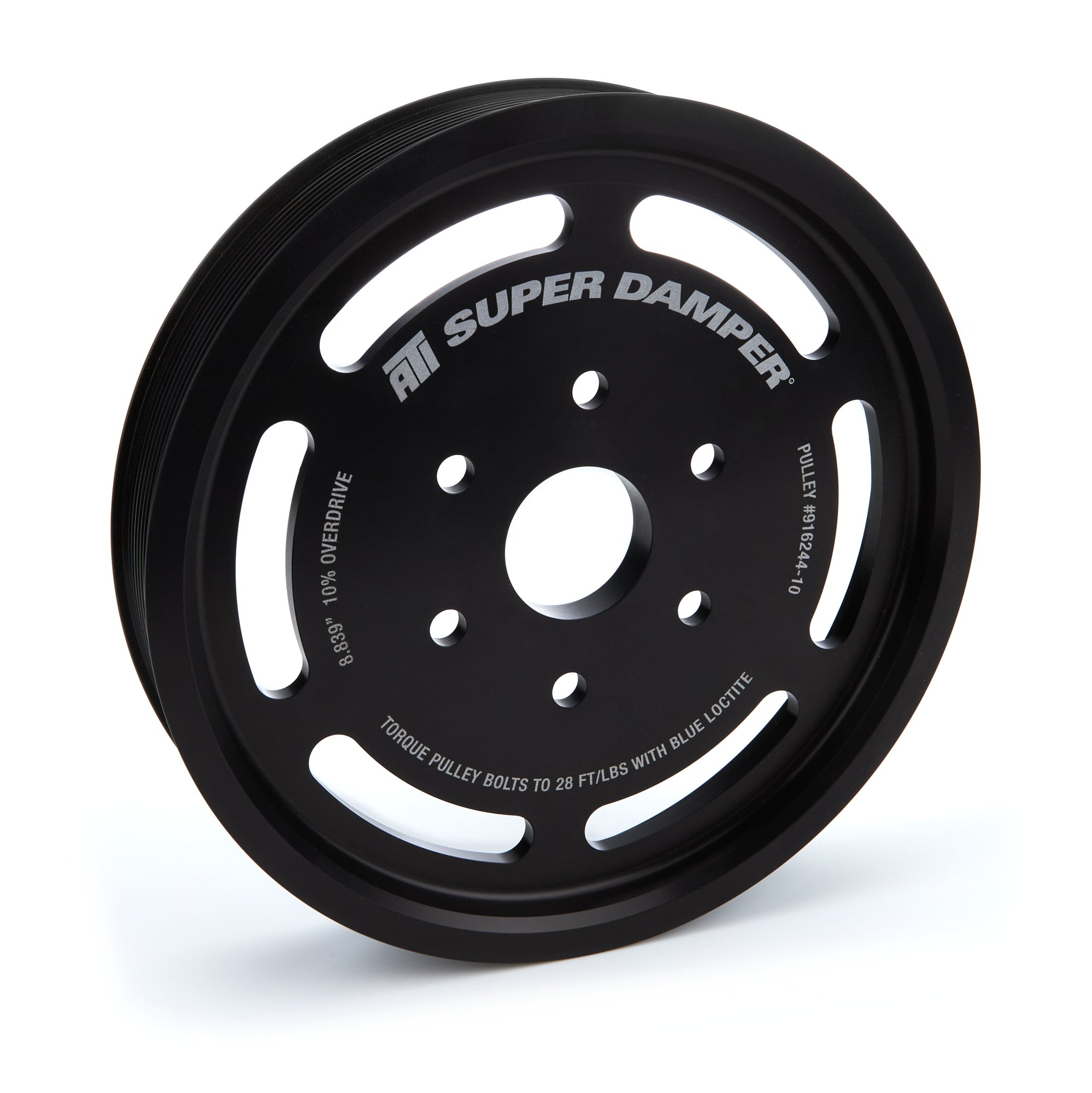 ATI Supercharger Drive Serpentine Crankshaft Pulley - 11-Rib - 8.88 in Diameter - Black - GM GenV LT-Series