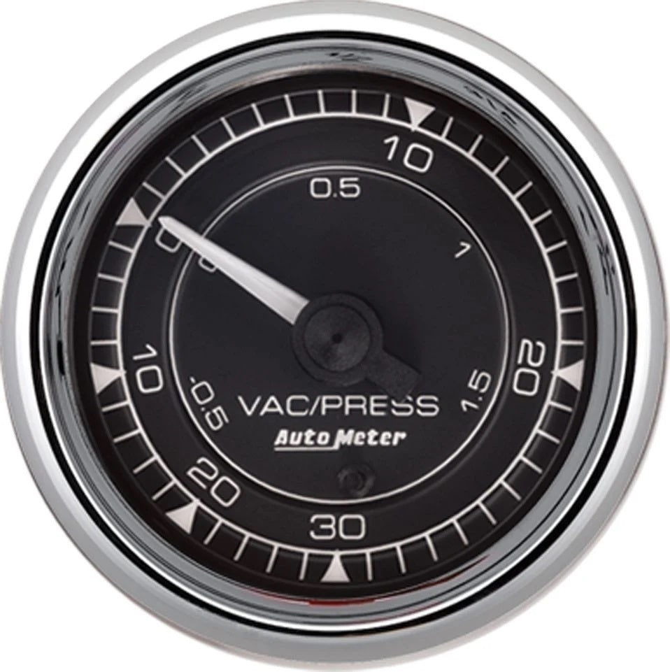 Auto Meter Chrono Series 0-30 psi Boost / Vacuum Gauge - 2-1/16 in Diameter - Black Face 9703