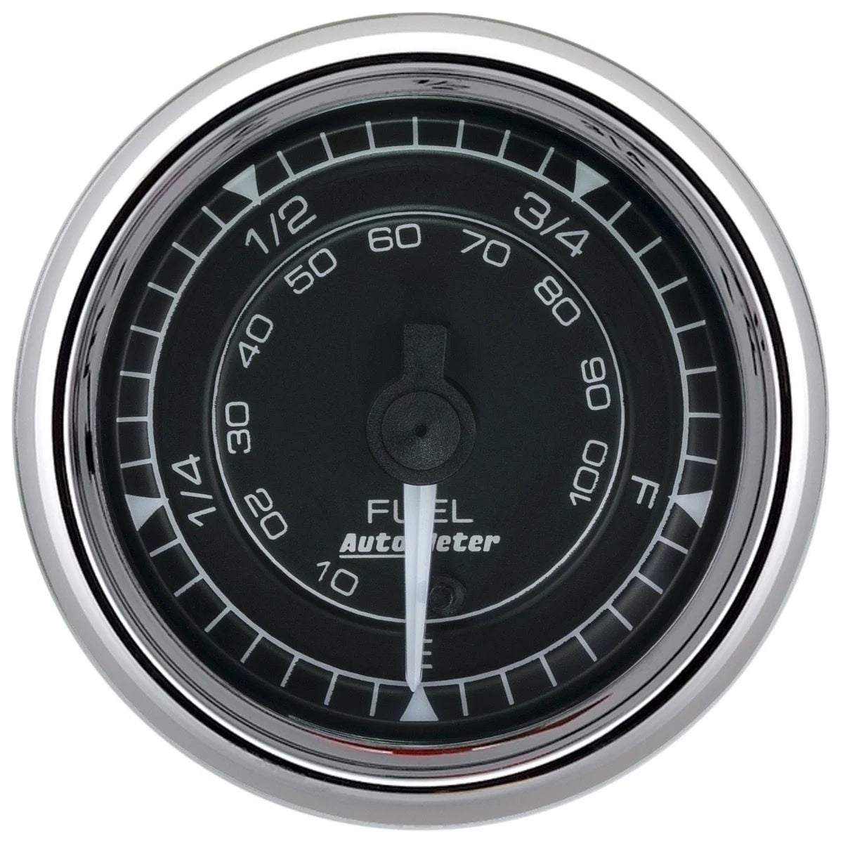 Auto Meter Chrono Series Fuel Level Gauge - 2-1/16 in Diameter - Full Sweep - Black Face