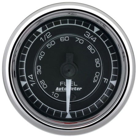 Auto Meter Chrono Series Fuel Level Gauge - 2-1/16 in Diameter - Full Sweep - Black Face