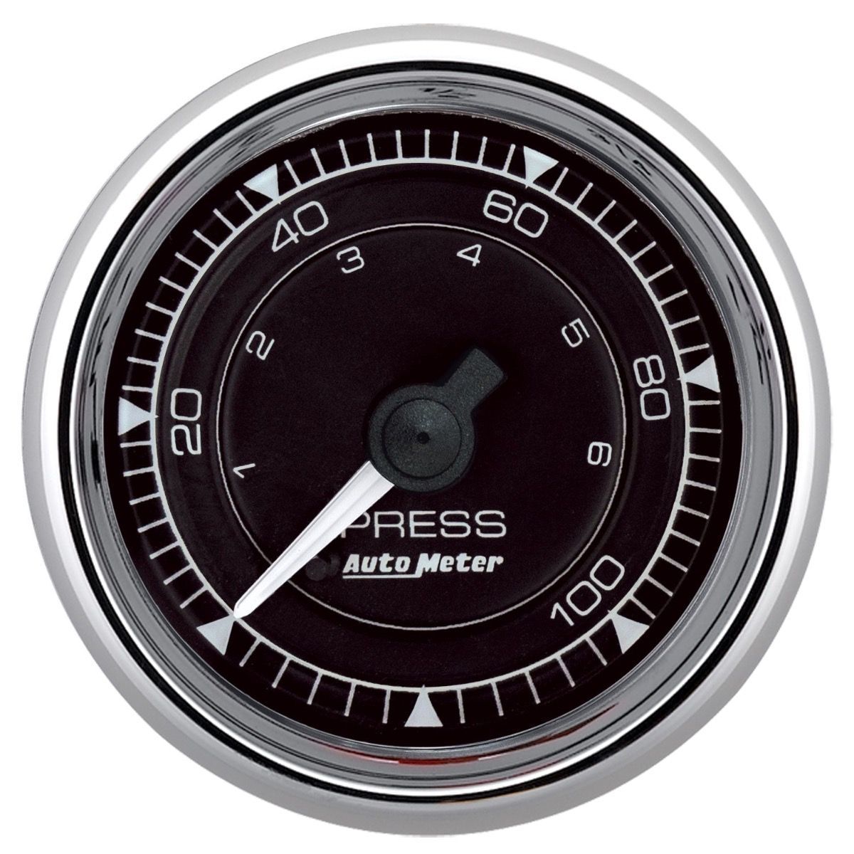 Auto Meter Chrono Series Full Sweep Oil Pressure Gauge - 0-100 psi - 2-1/16 in Diameter - Black Face 9721