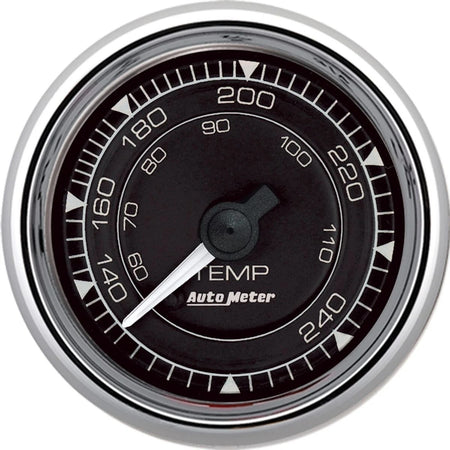 Auto Meter Chrono Series Water Temperature Gauge - 100-240 psi - Full Sweep - 2-1/16 in Diameter - Black Face