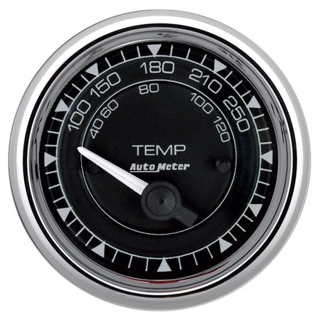 Auto Meter Chrono Series Water Temperature Gauge - 100-250 psi - Short Sweep - 2-1/16 in Diameter - Black Face