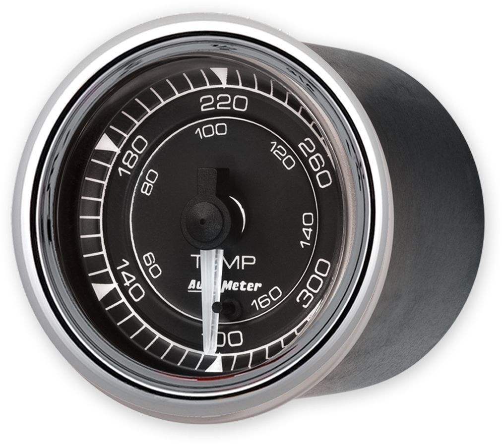 Auto Meter Chrono Series Full Sweep Oil Temperature Gauge - 140-300 psi - 2-1/16 in Diameter - Black Face