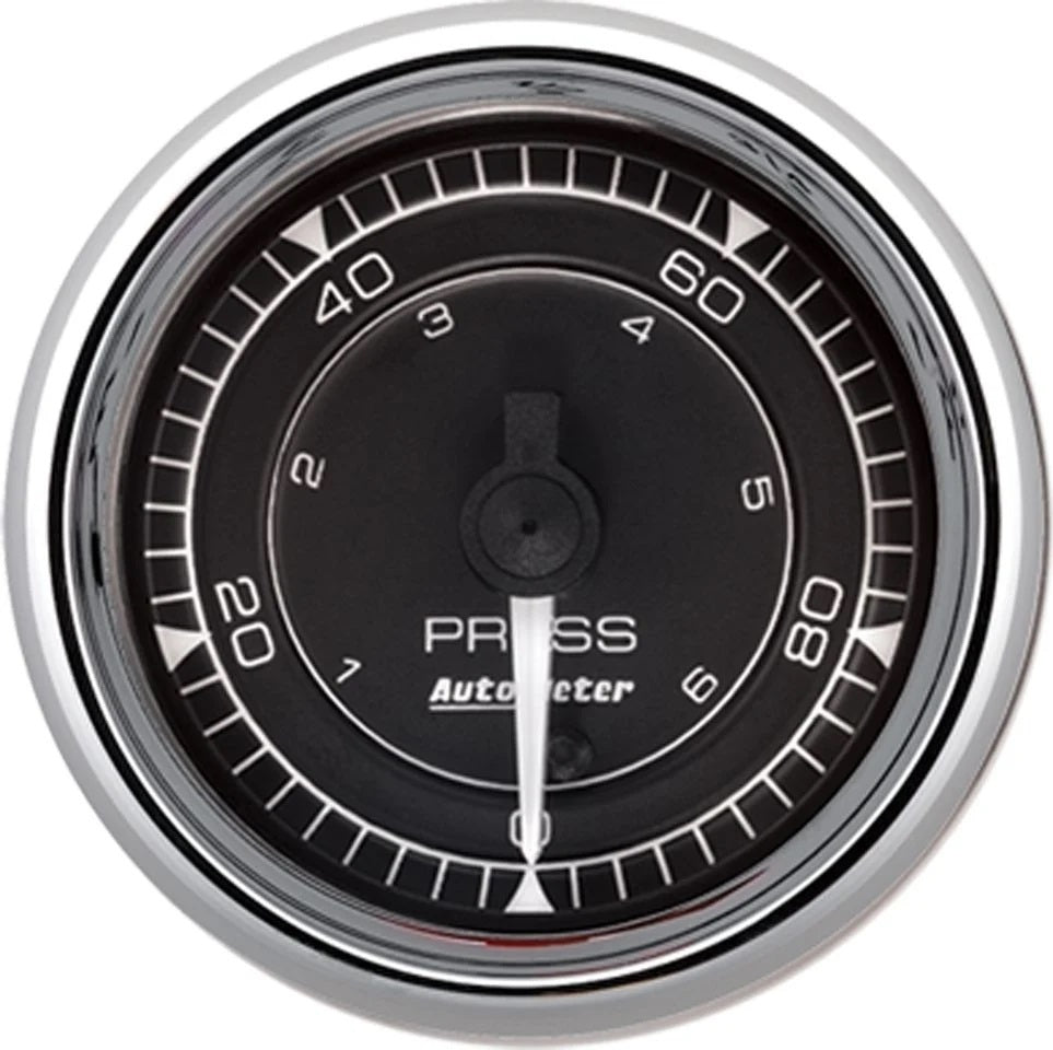 Auto Meter Chrono Series Full Sweep Oil Pressure Gauge - 0-100 psi - 2-1/16 in Diameter - Black Face 9753