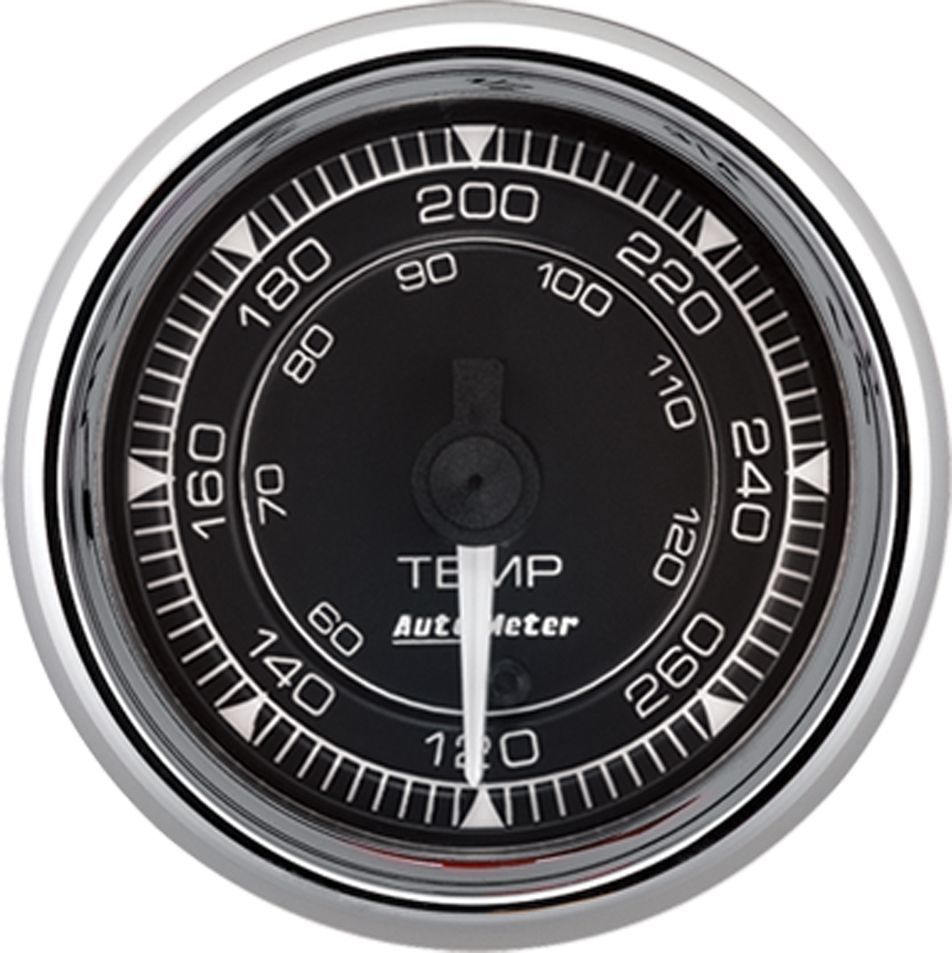 Auto Meter Chrono Series Water Temperature Gauge - 120-280 psi - Full Sweep - 2-1/16 in Diameter - Black Face