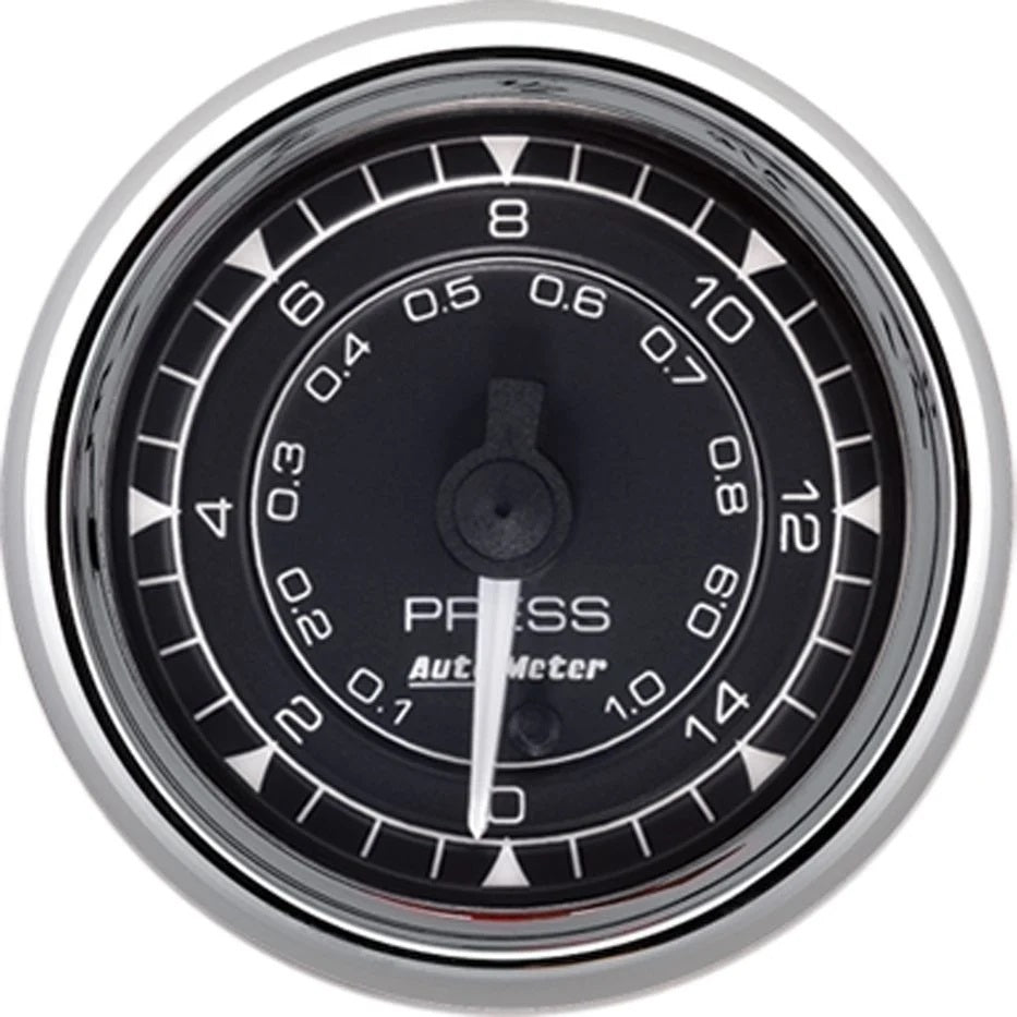 Auto Meter Chrono Series Fuel Pressure Gauge - 0-15 psi - 2-1/16 in Diameter - Black Face