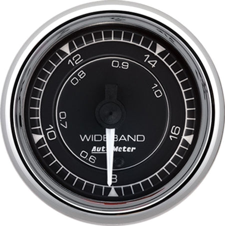 Auto Meter Chrono Series Wideband 8:1-18:1 AFR Air-Fuel Ratio Gauge - 2-1/16 in Diameter - Black Face