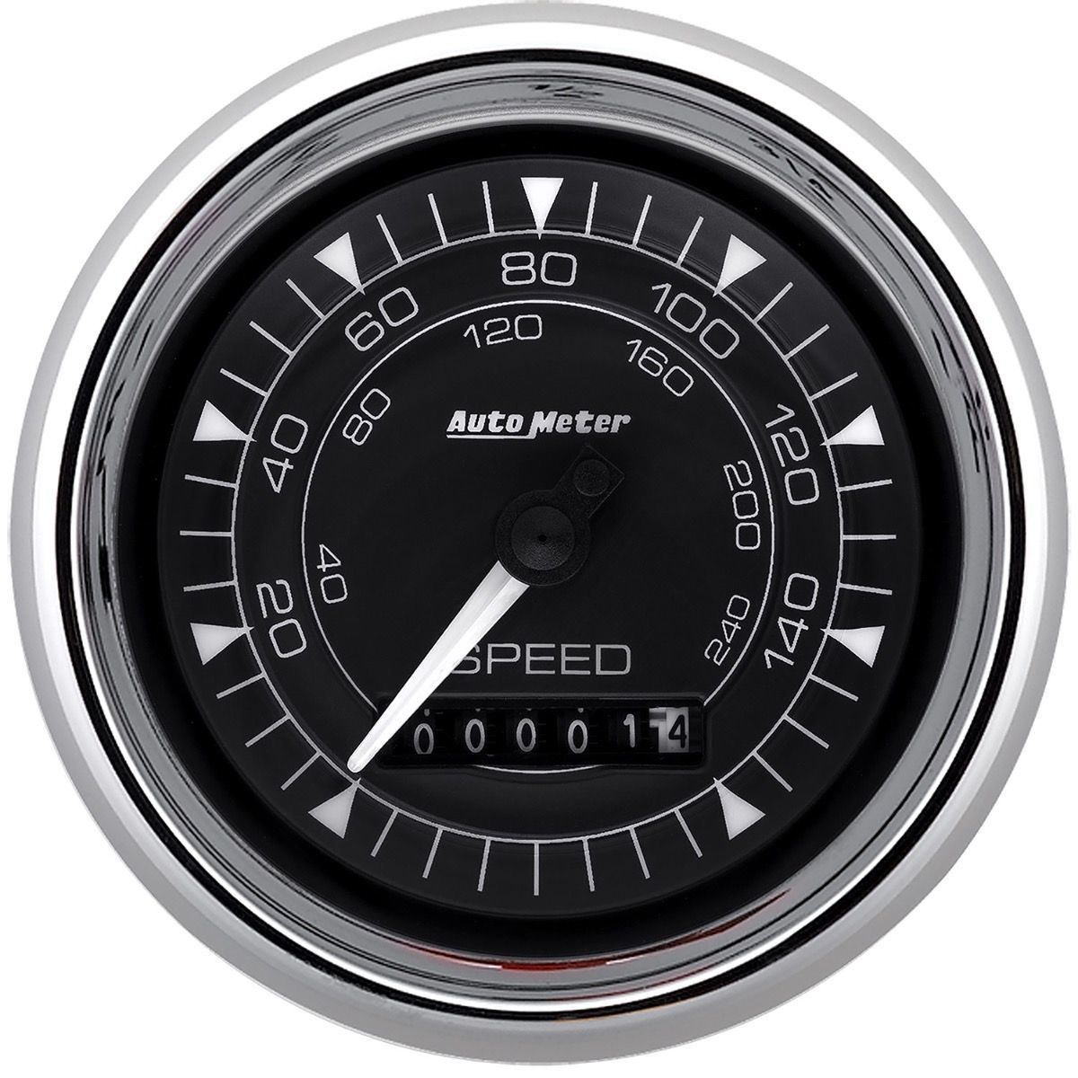 Auto Meter Chrono Series 160 MPH Electric Speedometer - 3-3/8 in Diameter - Black Face