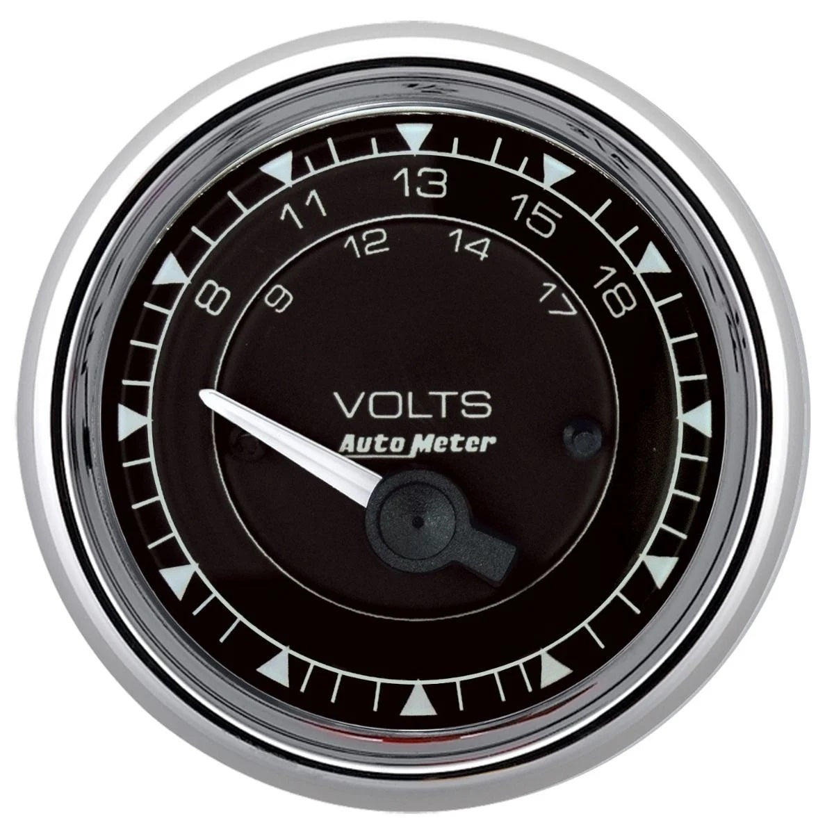 Auto Meter Chrono Series Voltmeter - 8-18V - Short Sweep - 2-1/16 in Diameter - Black Face