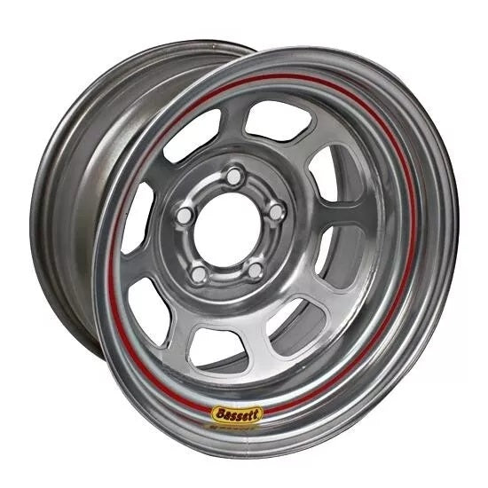 Bassett D-Hole Lightweight Wheel - 15 x 7 in - 2 in Backspace - 5 x 4.50 in Bolt Pattern - Silver