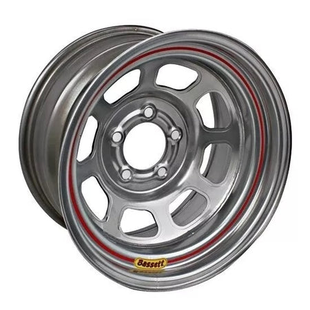 Bassett D-Hole Lightweight Wheel - 15 x 7 in - 3.75 in Backspace - 5 x 4.50 in Bolt Pattern - Silver