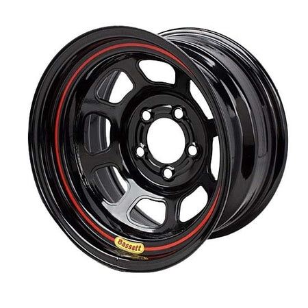 Bassett D-Hole Lightweight Wheel - 15 x 7 in - 3.500 in Backspace - 4 x 100 mm Bolt Pattern - Black