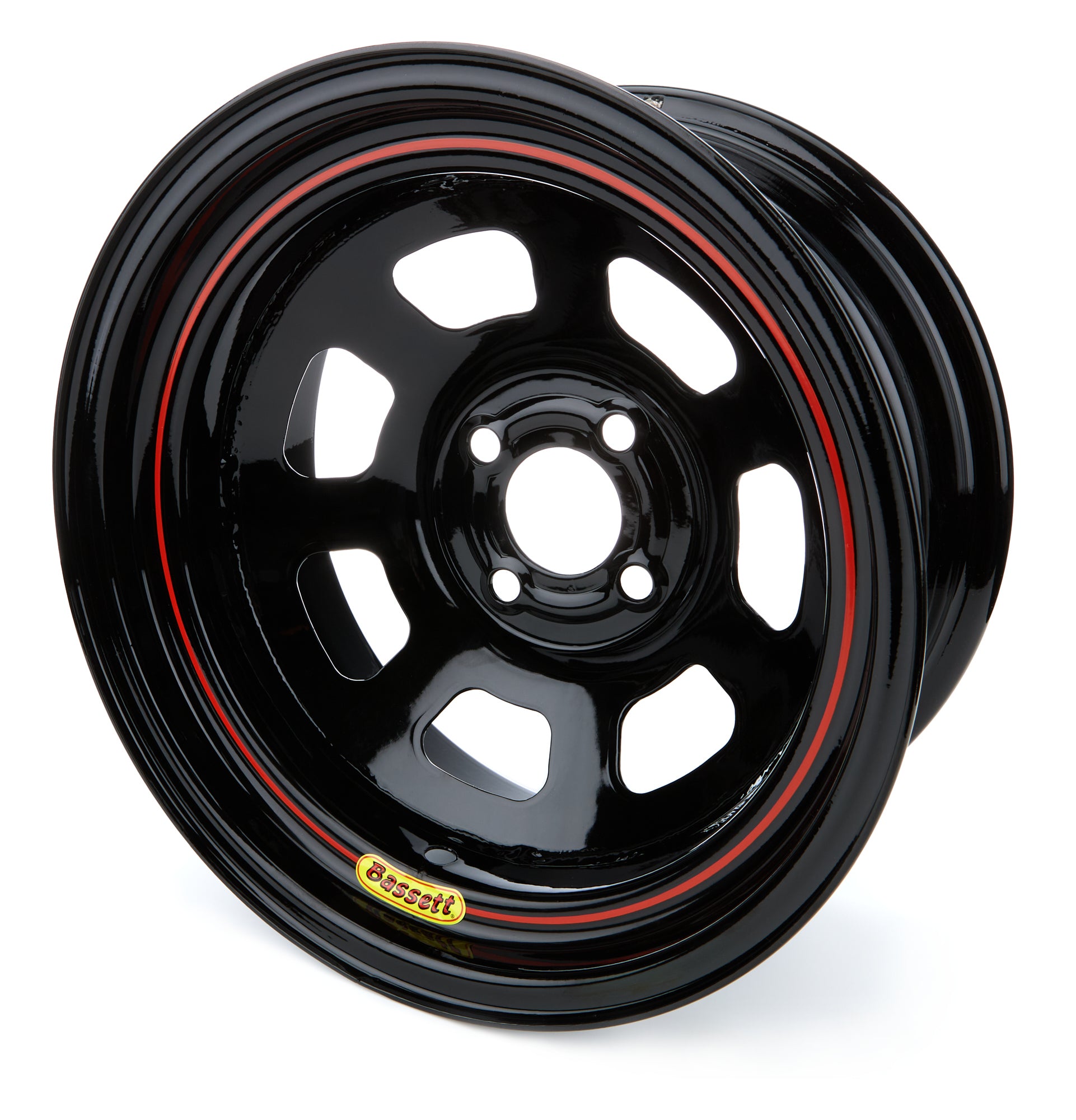 Bassett D-Hole Lightweight Wheel - 15 x 7 in - 2.000 in Backspace - 4 x 4.25 in Bolt Pattern - Black