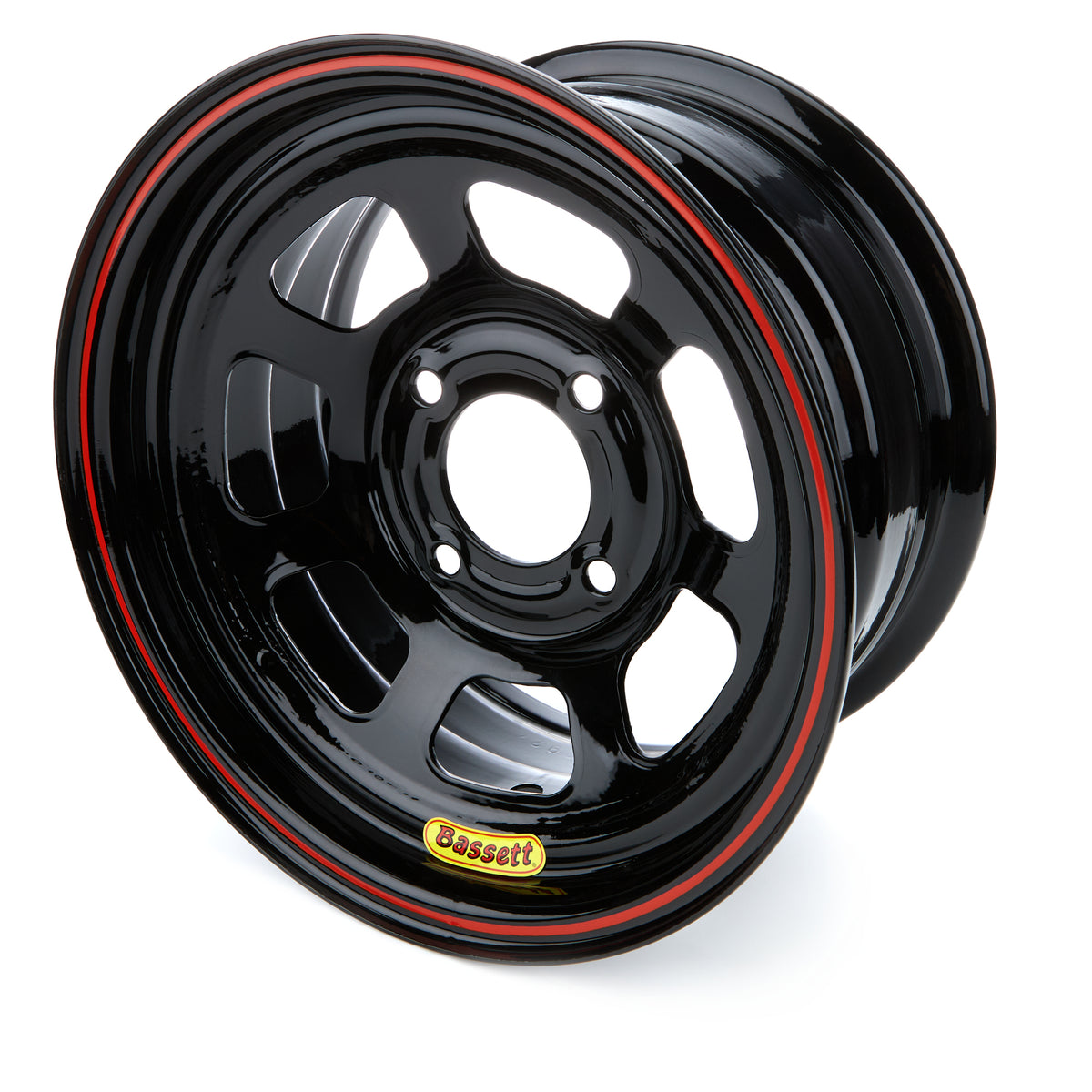 Bassett D-Hole Lightweight Wheel - 13 x 7 in - 4.000 in Backspace - 4 x 4.50 in Bolt Pattern - Black