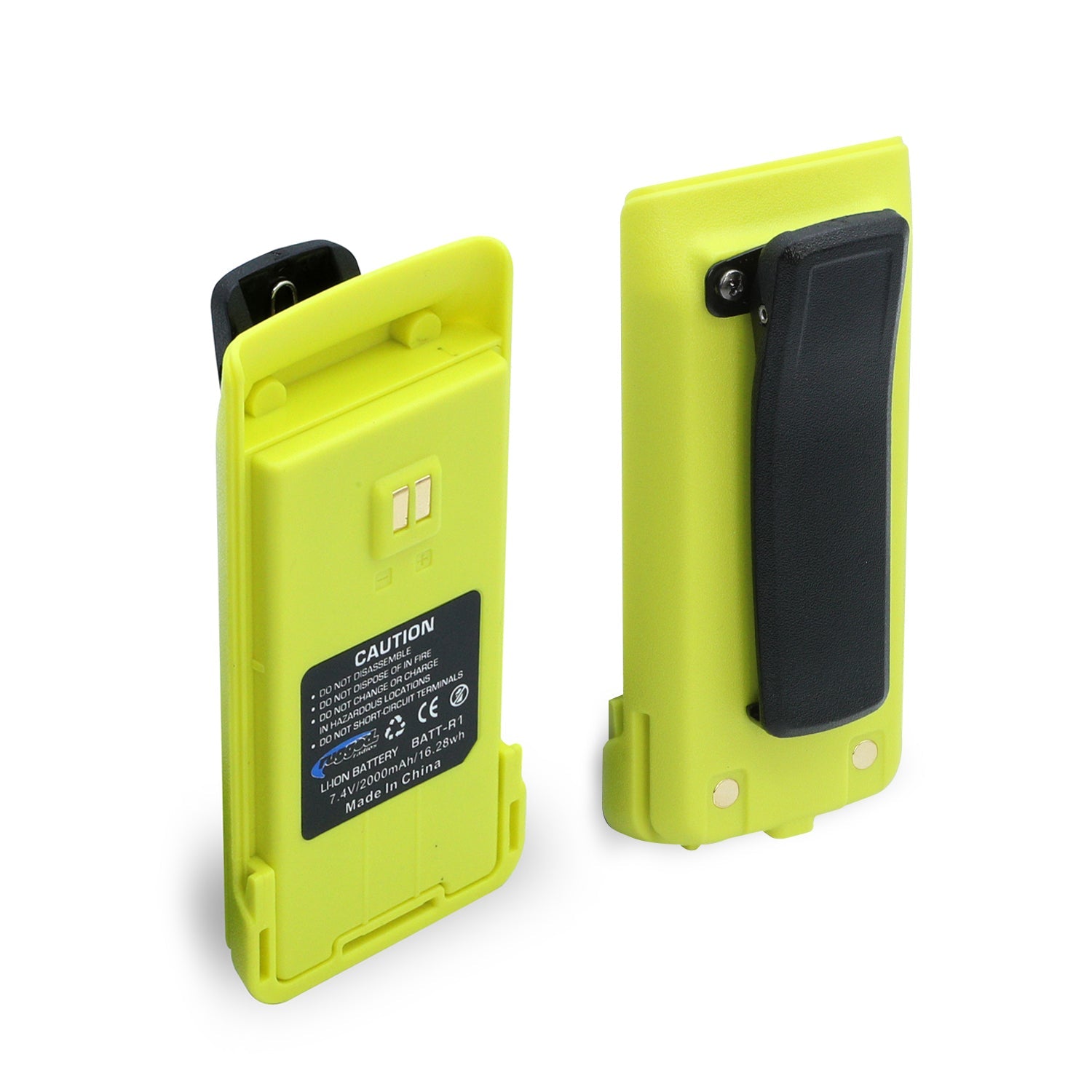 Rugged Radios Replacement Battery for R1 Handheld Radio /w 12v Charge Port - Safety Yellow BAT-R1-HV