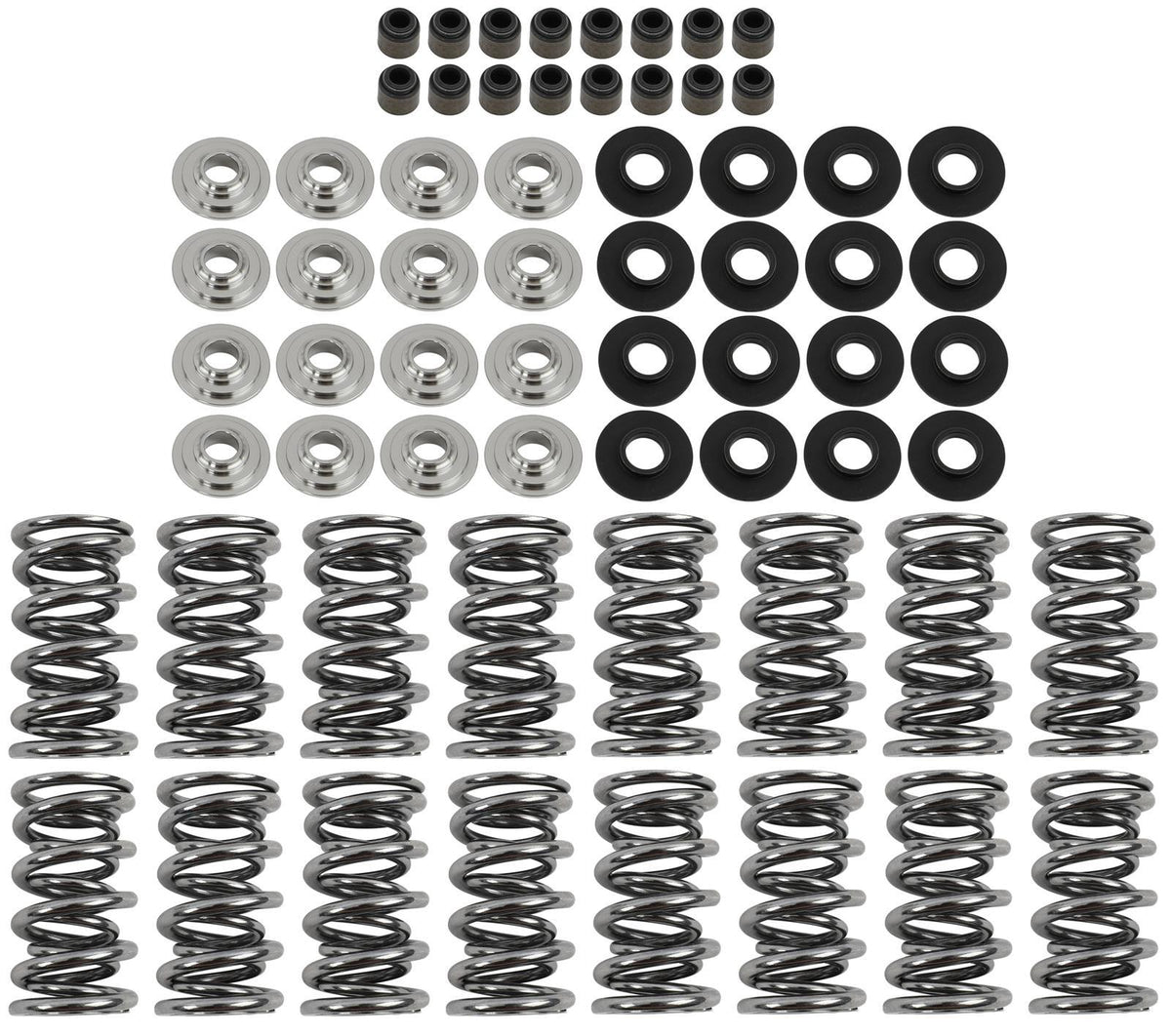Brian Tooley Racing Dual Valve Spring Kit - 380 lb. - 1.070 in Coil Bind - 1.300 in OD - Locks / Titanium Retainers / Viton® Seals / Seats - GM LS-Series