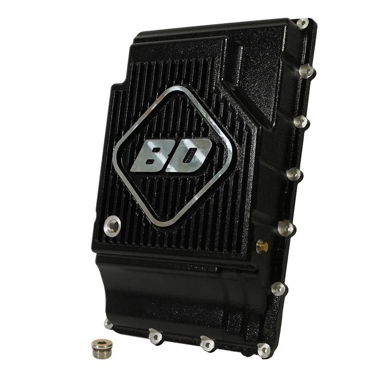 BD Diesel Deep Sump Finned Transmission Pan - Adds 2.1 Qt. Capacity - Black - Ford 10R60 / 10R80