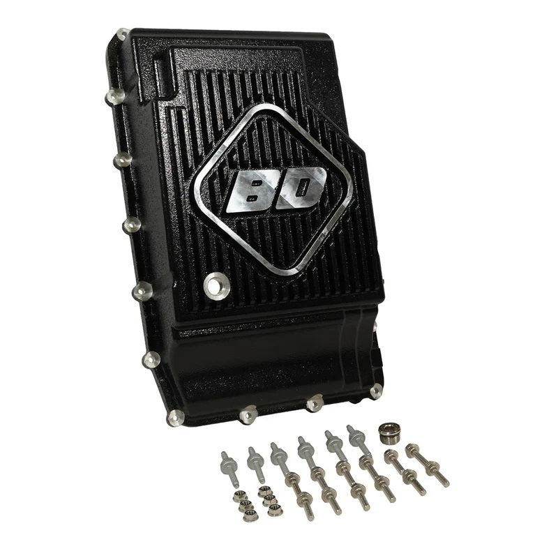 BD Diesel Deep Sump Finned Transmission Pan - Adds 2.1 Qt. Capacity - Black - Ford 10R60 / 10R80 - 