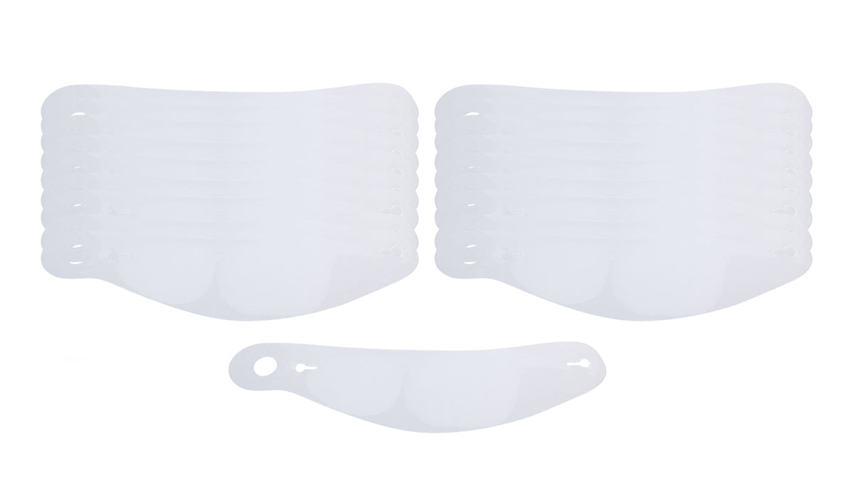 Bell Tear Offs - 2 mm Thick - Clear - Bell Helmets (20 Pack)