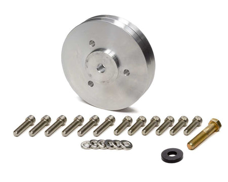 The Blower Shop Supercharger Pulley - Accessory Pulley - V-Belt - 2 Grooves - Polished - Big Block Chevy