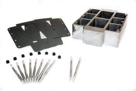 The Blower Shop Supercharger Spacer - 4 in Tall - Polished - 6-71 to 14-71 Supercharger