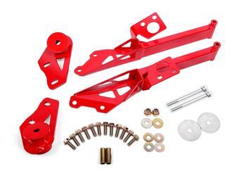BMR Suspension Rear Subframe Boxed Chassis Brace - Red - Ford Mustang 2015-24