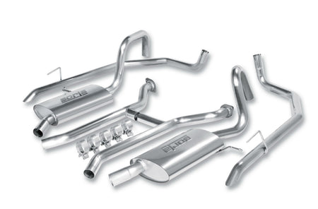 Borla Touring Cat-Back Stainless Exhaust System - 2.25 in Diameter - Dual Rear Exit - 2 in Turn Down Tailpipes - Ford Fullsize Car 2003-11