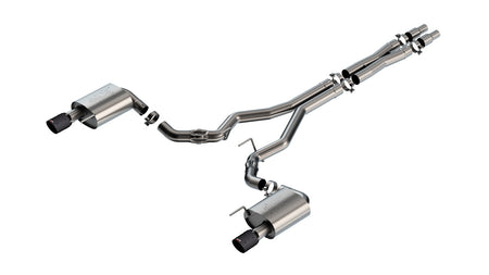 Borla ATAK Cat-Back Stainless Exhaust System - 3 in Diameter - 4 in Carbon Fiber Tips - Ford Coyote - Ford Mustang 2024