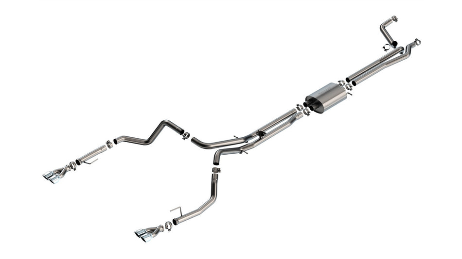 Borla S-Type Cat-Back Exhaust System - 2-3/4 in Diameter - 4 in Polished Tips - GM Fullsize Truck 2024-25