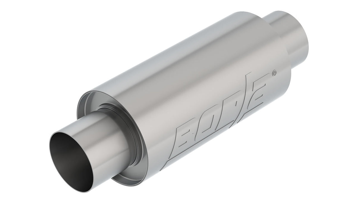 Borla Stainless Resonator - 3 in Center Inlet / Outlet - 5 x 10 in Round Body - 15 in Long