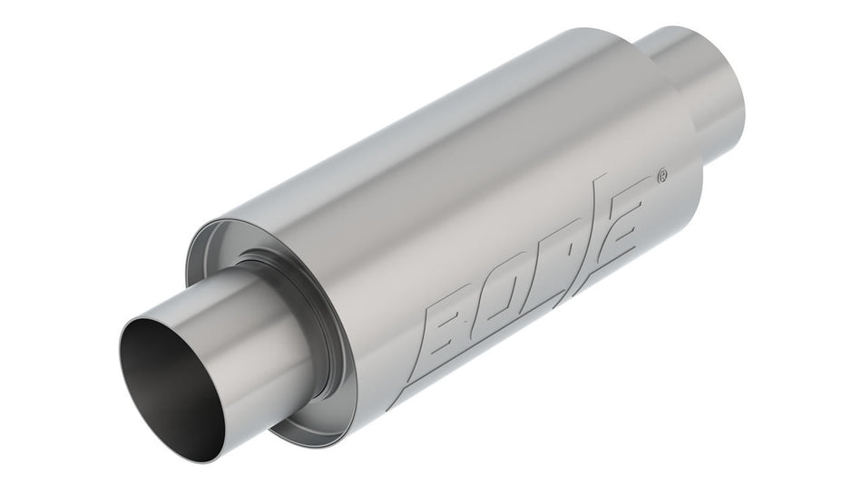 Borla Stainless Resonator - 3 in Center Inlet / Outlet - 5 x 10 in Round Body - 15 in Long