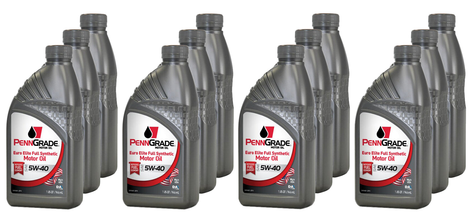 PennGrade Euro Elite Motor Oil - 5W40 - Synthetic - 1 qt Bottle - (Set of 12)