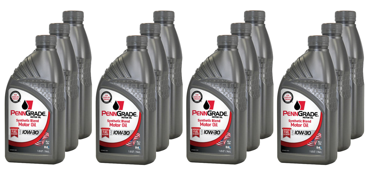 PennGrade Synthetic Blend 10W30 Semi-Synthetic Motor Oil - 1 Qt Bottle (Case of 12)