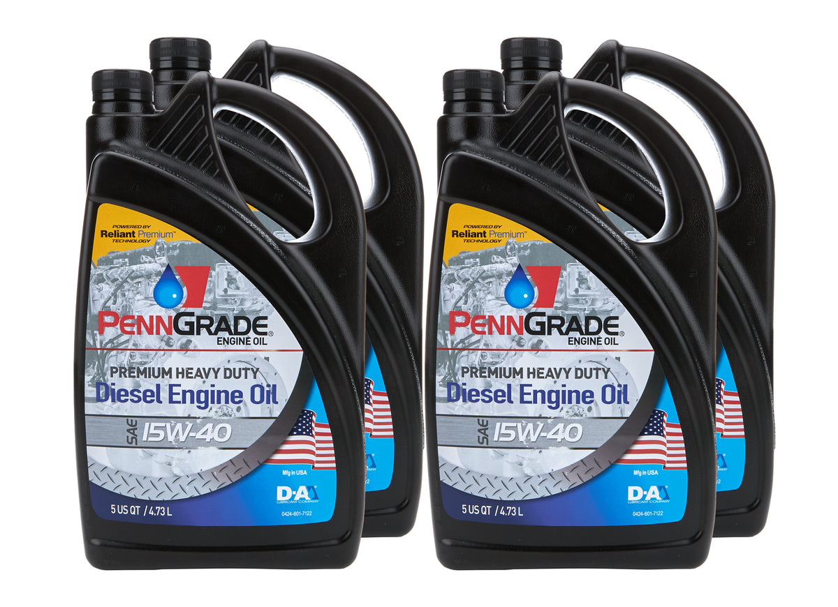 PennGrade Premium Heavy Duty Diesel 15W40 Semi-Synthetic Motor Oil - 5 Qt. Jug (Case of 4)