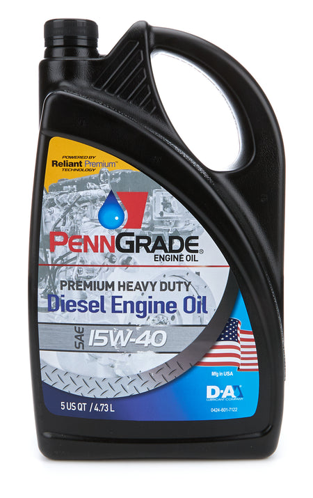 PennGrade Premium Heavy Duty Diesel 15W40 Semi-Synthetic Motor Oil - 5 Qt. Jug