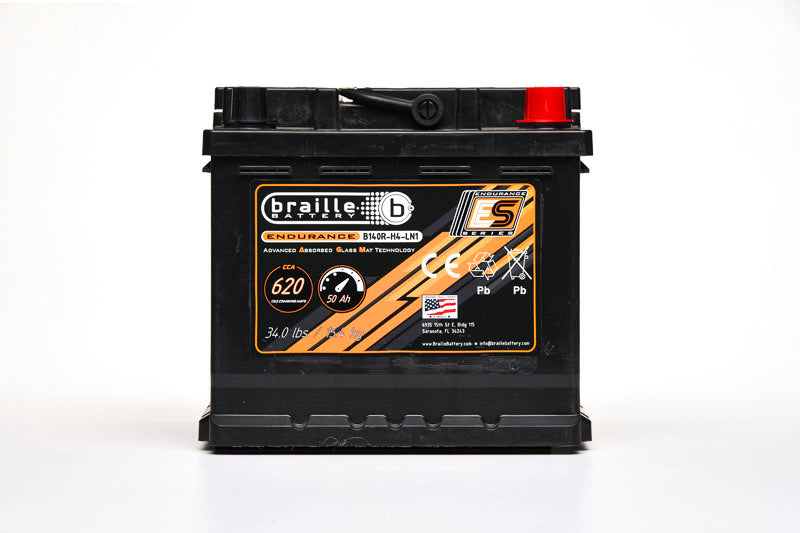 Braille Battery Endurance AGM Battery - 12V - 620 Cold Cranking Amps - Top Terminals - 8.13 in L x 7.5 in H x 6.88 in W