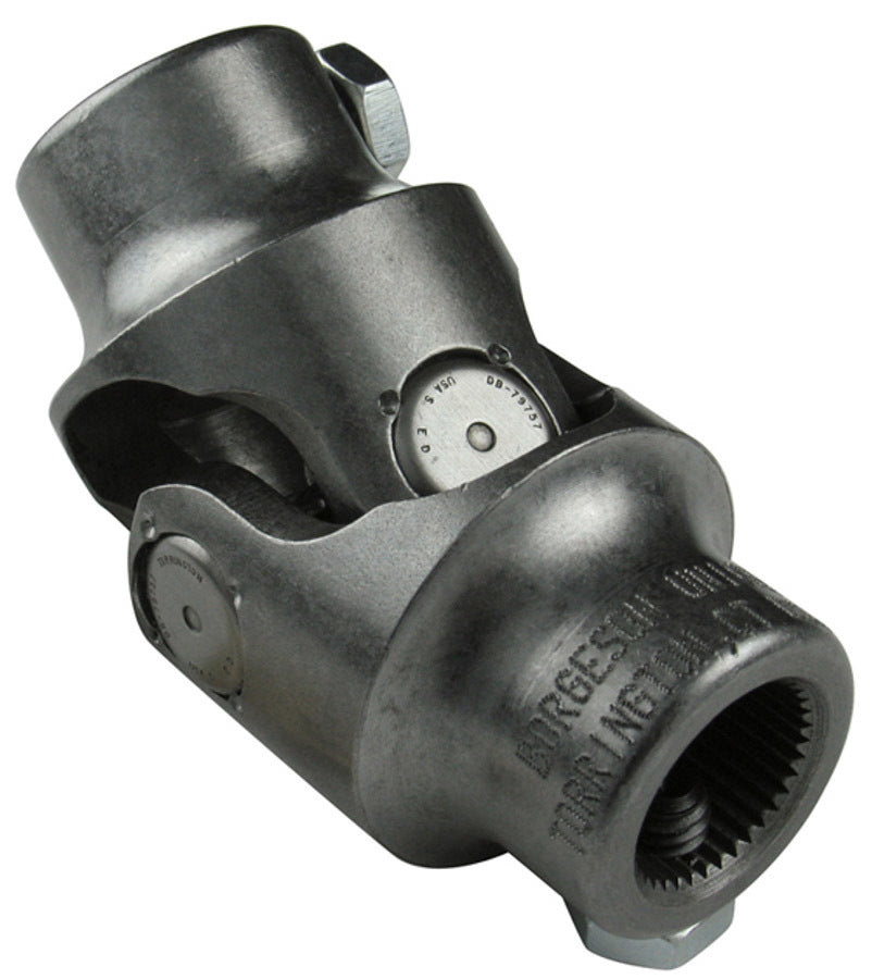 Borgeson Steering Universal Joint - Single Joint - 13/16 in 36 Spline to 1 in Double D