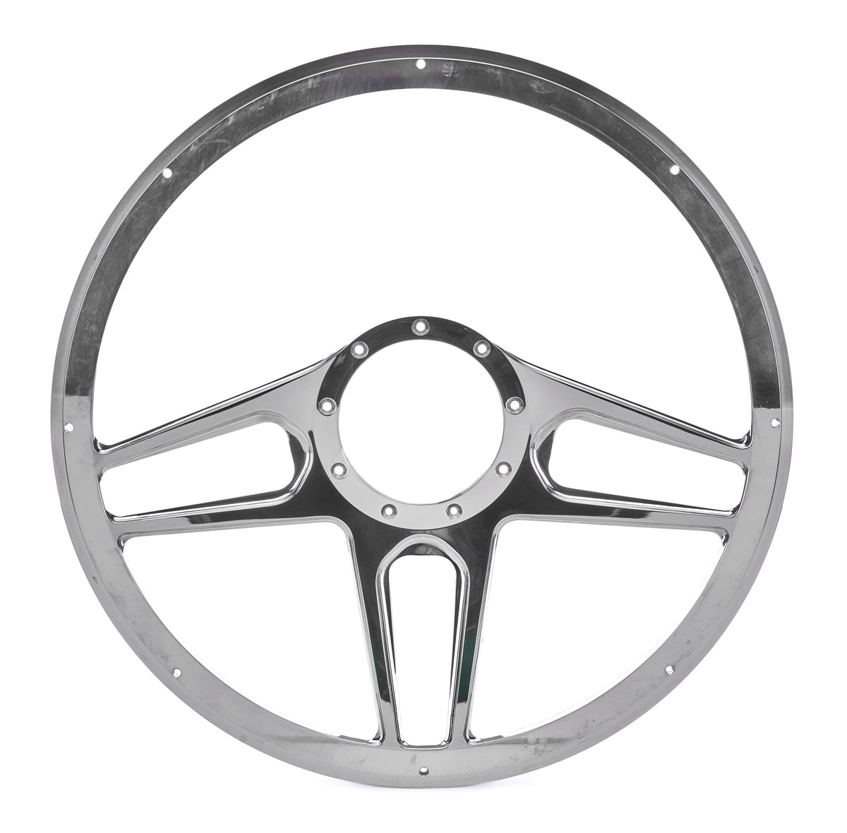 Billet Specialties Tec 5 Steering Wheel - 15.5 in Diameter - 2 in Dish - 6 Spoke - Milled Finger Notches - Polished